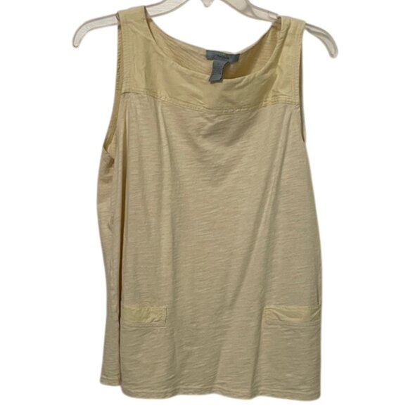 Nurture Yellow Cotton Linen Sleeveless Pullover Top Shirt Womens Size Large - Picture 1 of 7